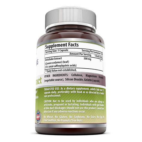 Amazing Formulas Artichoke Extract 500 Mg 180 Capsules