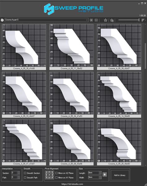 Sweep Profile Crowns-A 5 | Kstudio - 3Ds Max Plugins