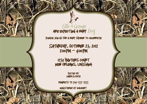 Camo Baby Shower Maxx 4 Camo With Duck Baby Shower Invitation By