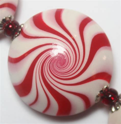 Handmade Polymer Clay Beads Set Lentils Swirl Spiral Red White Etsy