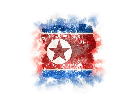 Square Grunge Flag Illustration Of Flag Of North Korea