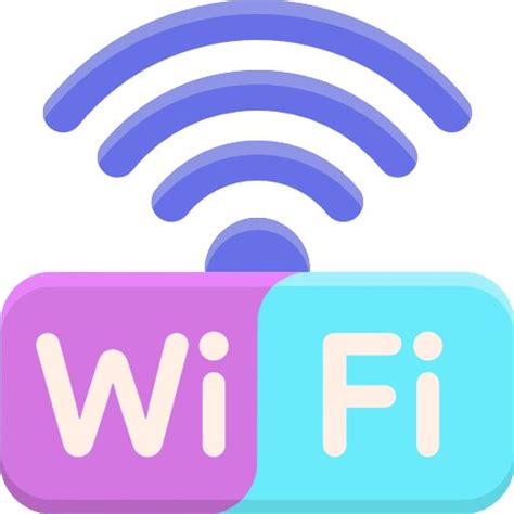 The Wifi Logo Is Shown Above Two Blue And Pink Buttons