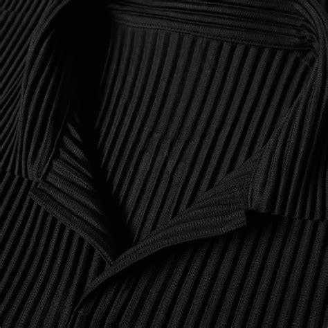 Homme Plissé Issey Miyake Pleated Polo Black END