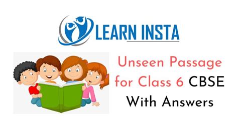 Unseen Passage For Class 6 Cbse With Answers Class Passage Reading Comprehension