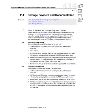 Fillable Online DMM 414 Postage Payment And Documentation For Express