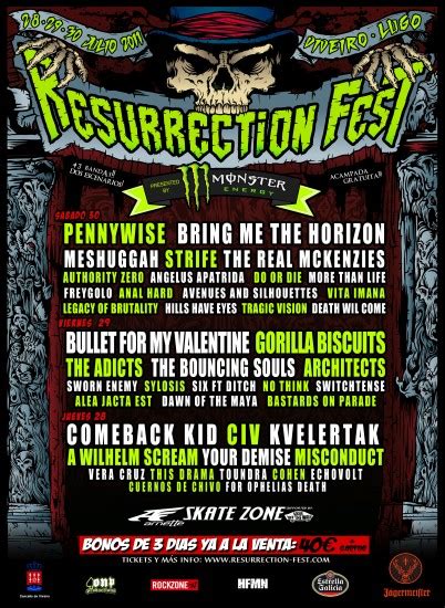 Cartel Completo Y Por D As Para El Resurrection Fest Tanaka Music