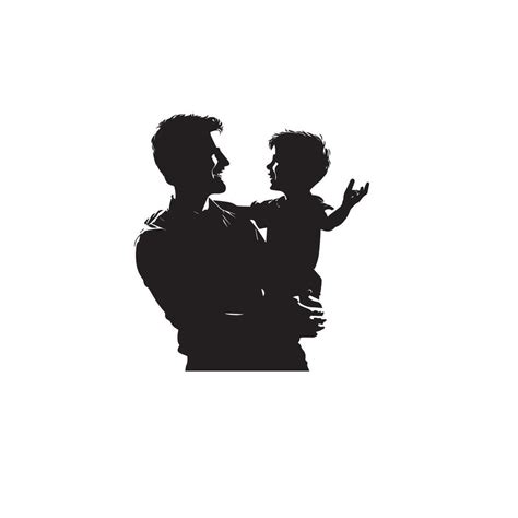 Father And Son Silhouette On White Background Father And Son Logo