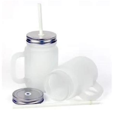 Caneca Mason Jar De Vidro Canudo Jateado Para Sublima O Shopee