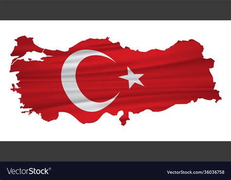 Turkey map with flag Royalty Free Vector Image