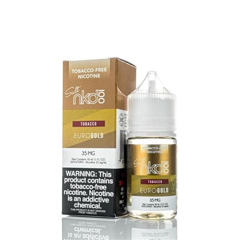 NKD 100 Salts Tobacco Euro Gold 30ml Nic Salt Vape Juice TF 35MG