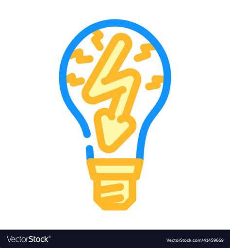 Electric Light Bulb Color Icon Royalty Free Vector Image