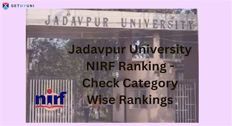 Jadavpur University NIRF Ranking 2024 - Check Category Wise Rankings ...