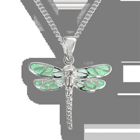 Green Dragonfly Necklace Sterling Silver Nicole Barr