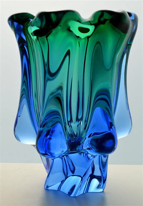 Studio Glass Beautiful Czech Art Glass Chribska Sculptural Vase