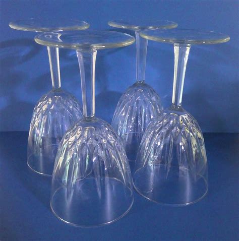 Arcoroc Cristal D Arques Durand Diamant Claret Wine Glasses Set Of