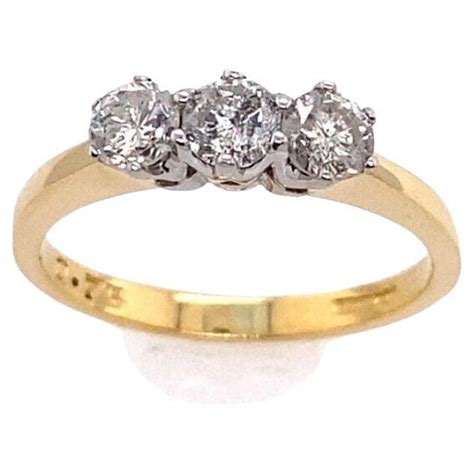 Classic Stone Trilogy Ring Set With Diamonds Ct In Ct Yellow