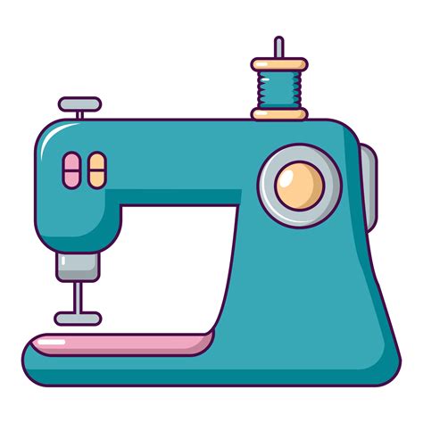 Icono De M Quina De Coser Estilo De Dibujos Animados Vector