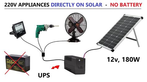 Possible Run 220v Ac Appliances With 12v 180w Solar Panel Without Battery Youtube