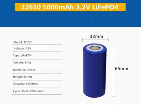 32650 5500mah Lithium Iron Phosphate Cylindrical Cell 3 2v Rechargeable Lifepo4 Battery For