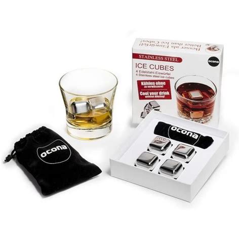 Pierres De Whisky Gla Ons Gla Ons R Utilisables En Acier Inoxydable