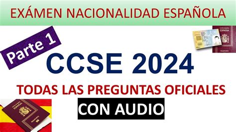 Ccse Preguntas Oficiales Examen Nacionalidad Parte Youtube