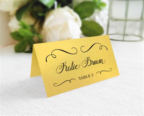 Gold Wedding Place Cards LemonWedding