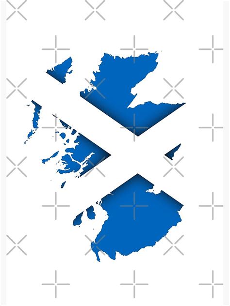 Scotland Flag Map Design Poster For Sale By Vishnukun Redbubble