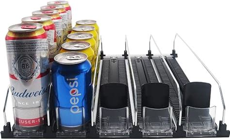 Soda Can Organizer For Refrigerator Automatic Pusher Glide 12oz 16oz