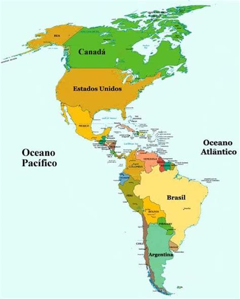 Mapa Del Continente Americano Con Nombres Para Imprimir En Pdf 2021