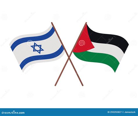 Palestine and Israel Flags Crossed Stock Illustration - Illustration of ...