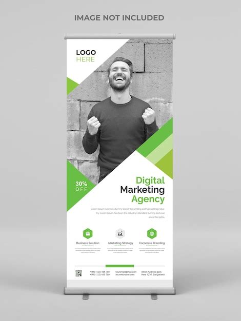 Premium Vector Modern Business Creative Agency Rollup Banner Template