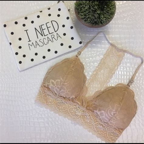 2 A T Boutique Intimates Sleepwear Padded Nude Lace Bralette