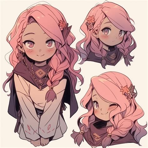 Anime Character With Pink Hair And Pink Eyes And A Pink Top Generative Ai Premium Ai Generated