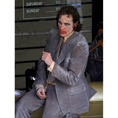 Joker Folie Deux Arthur Fleck Grey Suit Celebs Movie Jackets