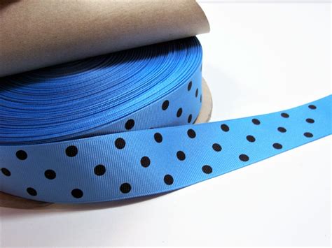 Blue Ribbon Schiff Polka Dot Grosgrain Ribbon 1 1 2 Inches Wide X 10