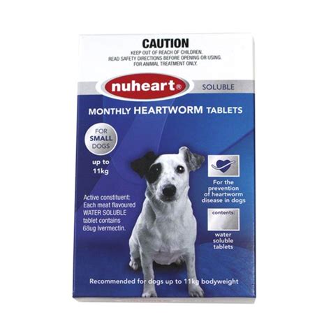 Nuheart Heartworm Tablet Dog Small Up To 25lbs Blue Vetshopmax