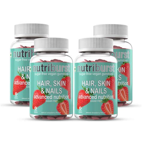 NUTRIBURST Hair, Skin & Nails Gummies | Enriched with Biotin | Healthy Skin, Hair & Nails ...