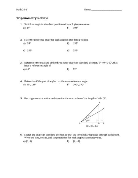 Trigonometry Review