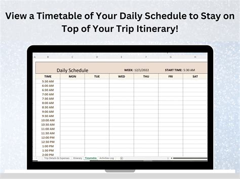 Trip Planner Spreadsheet | Excel | Google Sheets | Trip Overview