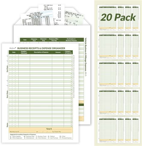 Harfesto Large Receipt Organizer And Expense Tracker Envelopes 11“ X 8 5” 20 Pack