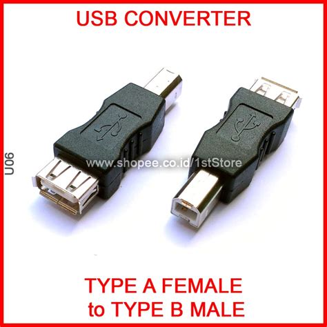 Jual Usb Converter Type A Female To B Male Adapter Connector Printer