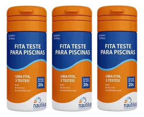 Kit 3 fita Teste Cloro ph alcalinidade Da Piscina Frete grátis