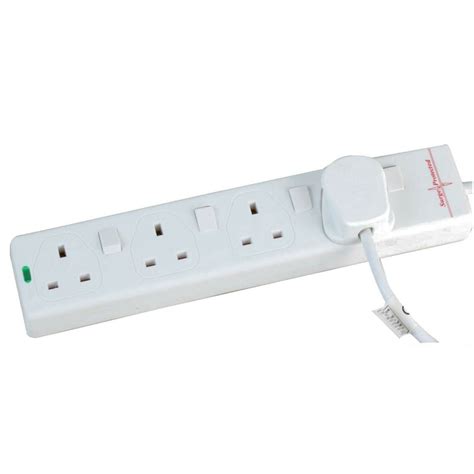 Buy 4 Gang Switched Surge Protected Extension Lead 1m White Online In Uk Abacus Range