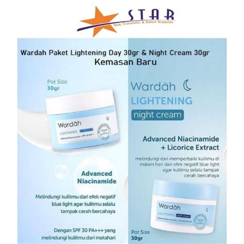 Jual Star Wardah Lightening Day Night Cream Gr Pelembab Wajah Krim