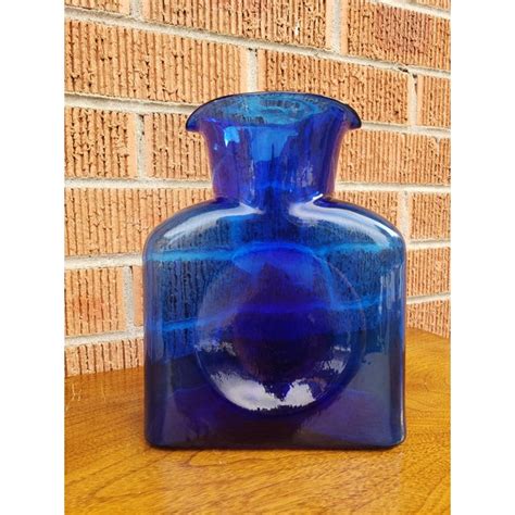 Blenko Cobalt Blue Water Bottle Chairish