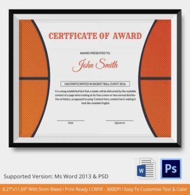 Sports Award Certificate - 30+ Examples, Illustrator, Design, Word ...