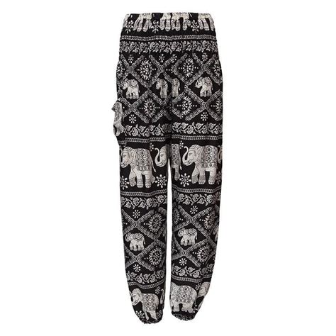 Thai Elephant Print Harem Trousers The Hippy Clothing Co