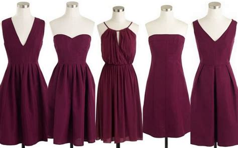 Custom Made Burgundy Chiffon Mismatched Bridesmaid Dress On Luulla