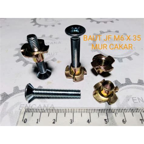 Jual Baut Jf M6 X 35 Mm Galvanis Dan Mur Cakar Baut Speaker Kunci