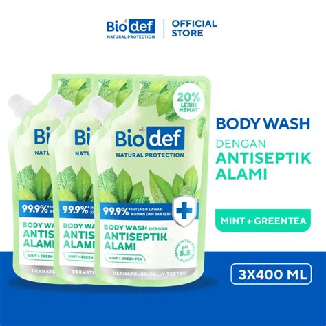 Biodef Natural Protection Mint Green Tea Body Wash Refill 400 ML X